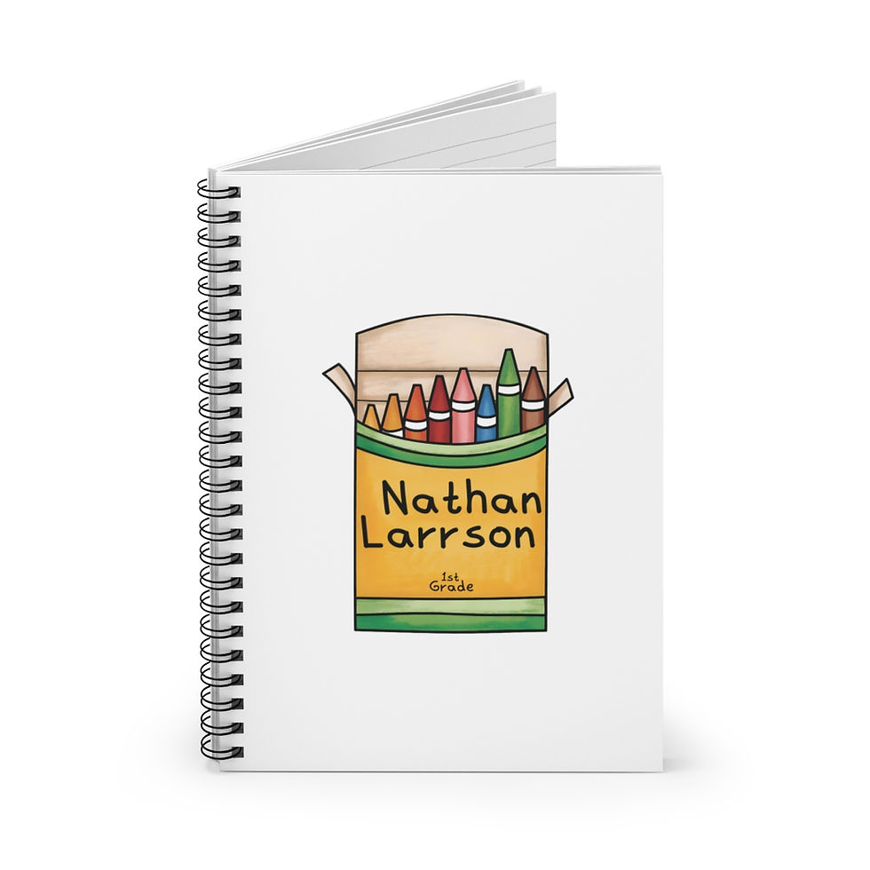 Thumbnail: custom notebook kids-spiral notebook-back to school design-Ruled Line Notebook-Spiral Notebooks For Children-custom name gift
