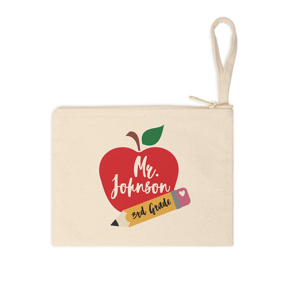 Thumbnail: zipper pouch-Custom Pencil Case-Back to School Design-Canvas Favor Bag-Personalized School Accessories-Canvas Pencil Case