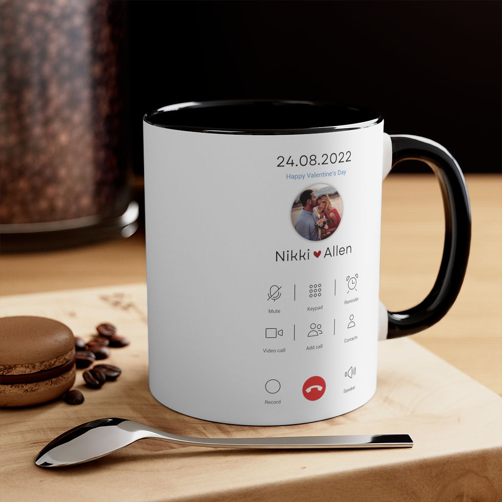 Thumbnail: valentines day gift-11oz-custom name mug-custom photo mug-custom design mug-gift for lovers-colored handle-Gift For Couples