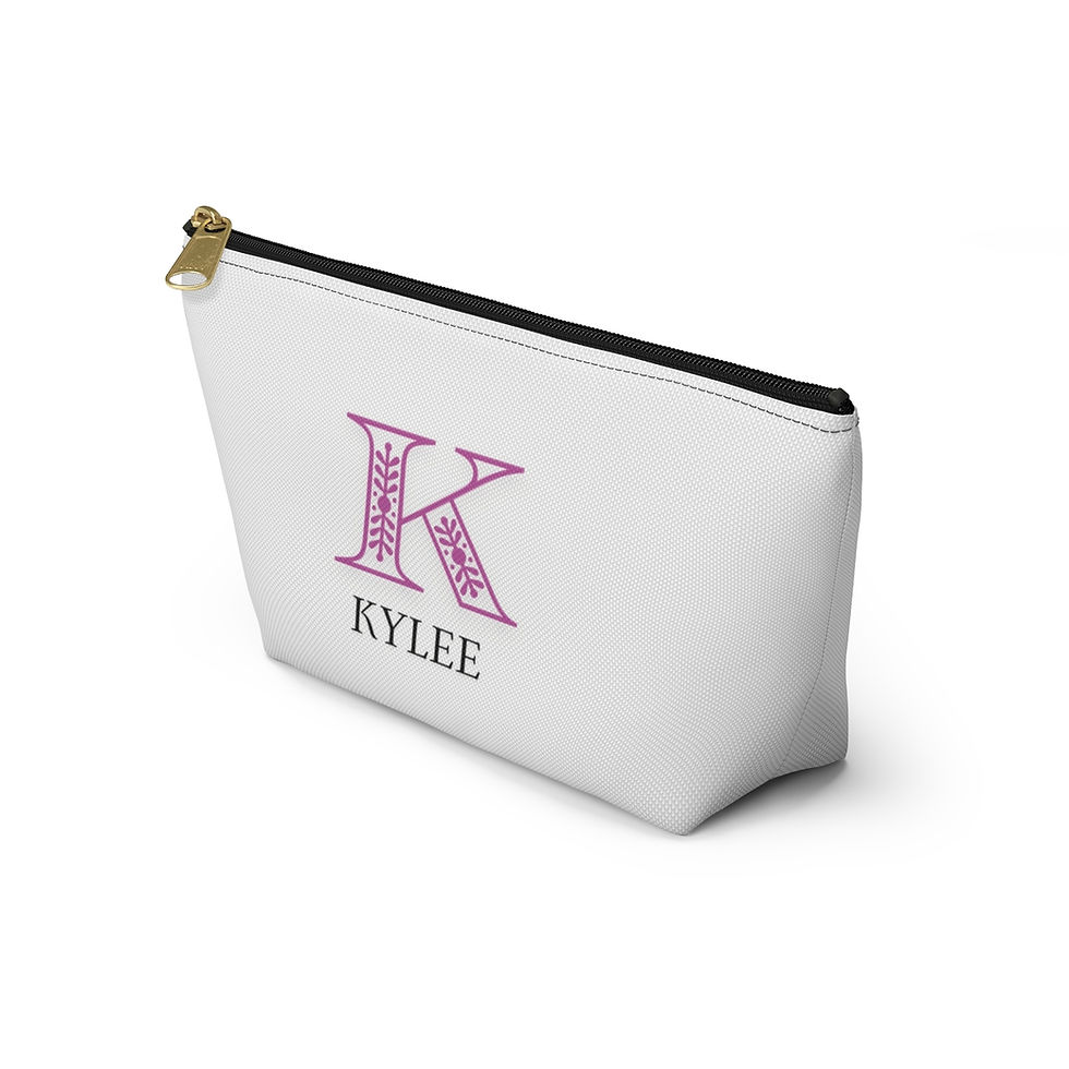 Thumbnail: custom initial letter pouch-cosmetic bag-custom cosmetic bag-travel cosmetic bag-make up bag-bridal gift-gift for her