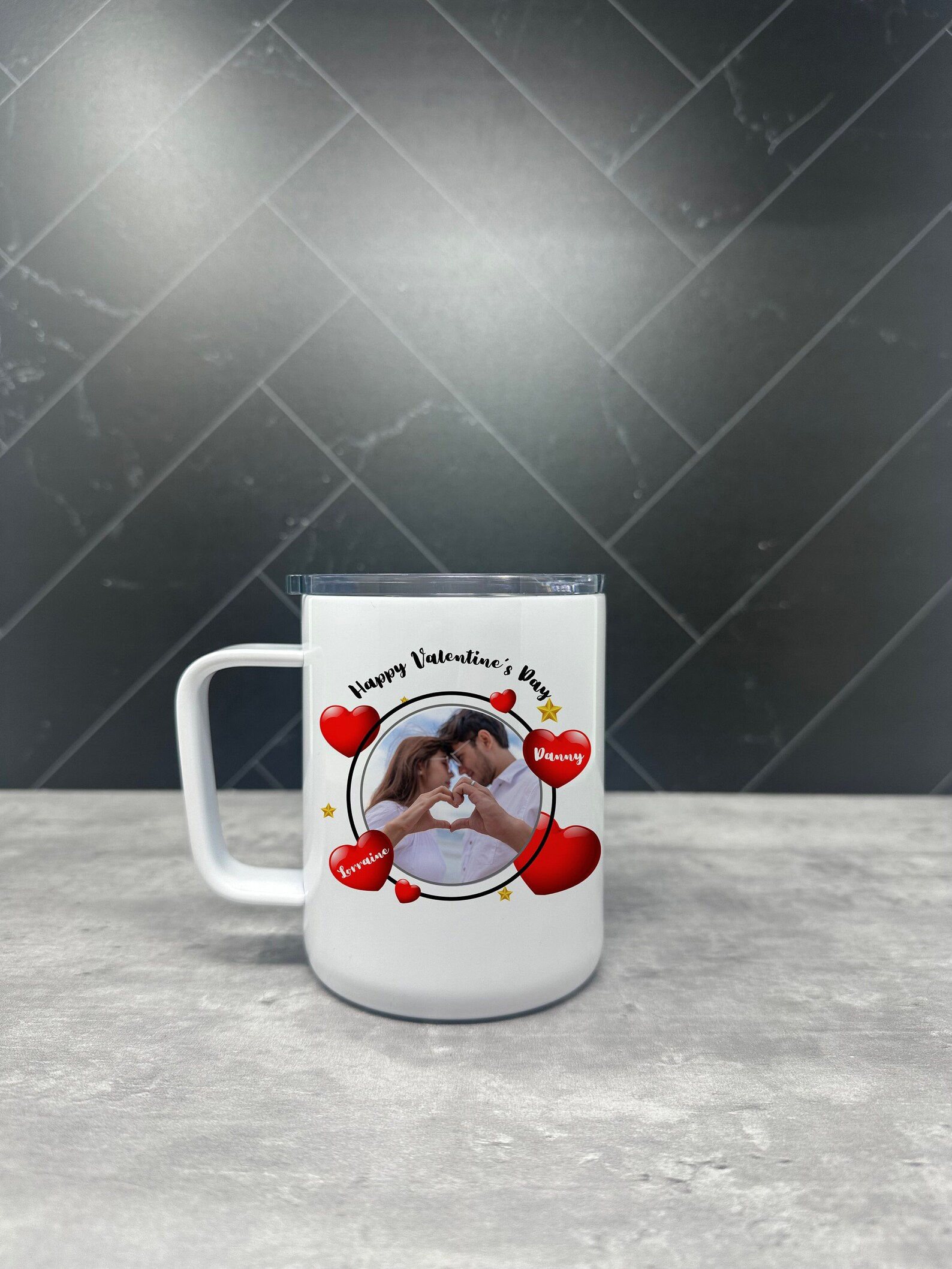 valentines day gift-10oz-custom name mug-custom photo mug-custom design mug-gift for lovers-insulated mug-Gift For Couples