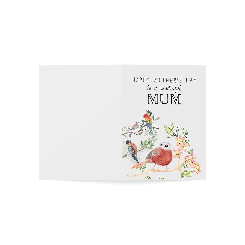 Thumbnail: Greeting Card- Personalised- Folded- Folded Cards-For Mother-For Mum-For Mummy-Mum Mothers Day Card-Happy Mothers Day