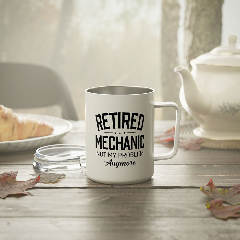 Thumbnail: metal coffee lover-retired mechanic not-saying mug dad gift-birthday christmas-boyfriend husband-enamel with handle