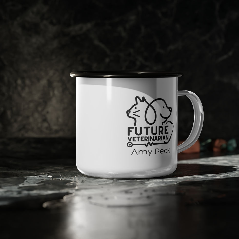 Thumbnail: veterinarian gift-veterinary mug-enamel mug-personalized mug-custom name mug-vet gift-gift for veterinarian-vet gift idea