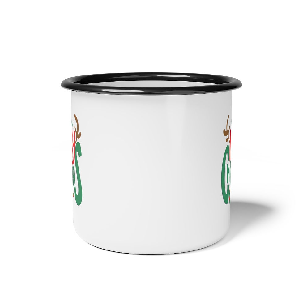 Thumbnail: Merry Christmas Coffee Mug Enamel 12oz, Holiday Coffee Mug, Trendy Tea Mug