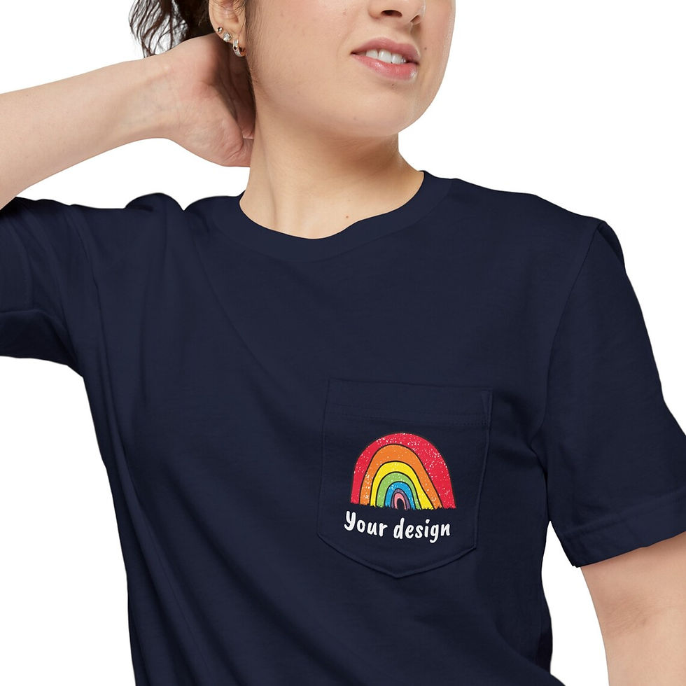 Thumbnail: Custom Women Pocket Tee Shirt | Personalized Birthday Tshirt, Custom Logo Tee