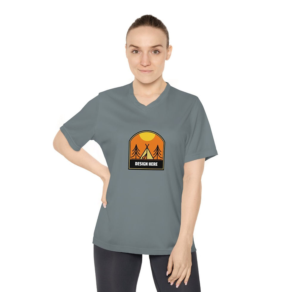 Thumbnail: Custom Performance Women's V-Neck T-shirt | Personalized Birthday Tshirt