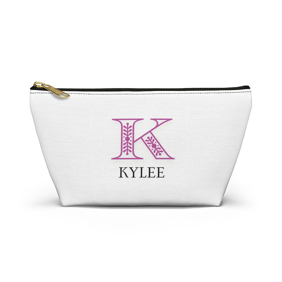 Thumbnail: custom initial letter pouch-cosmetic bag-custom cosmetic bag-travel cosmetic bag-make up bag-bridal gift-gift for her