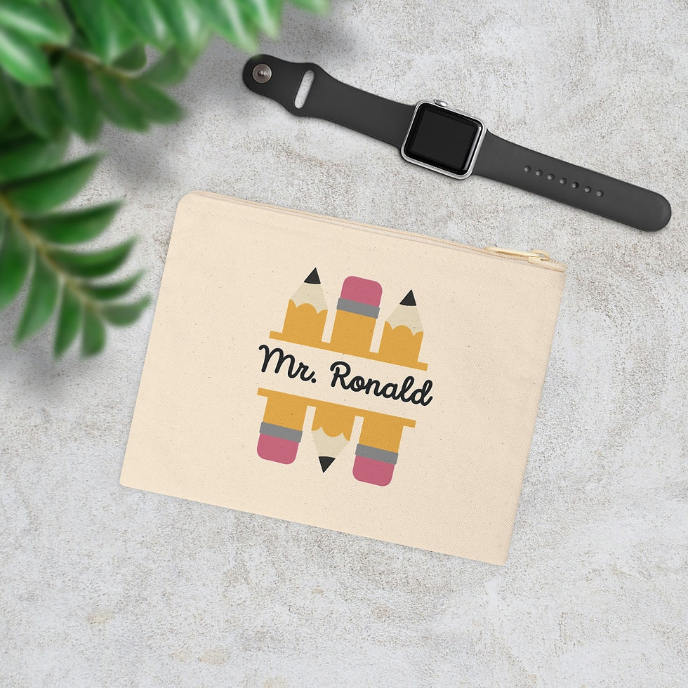 Thumbnail: zipper pouch-Custom Pencil Case-Back to School Design-Canvas Favor Bag-Personalized School Accessories-Canvas Pencil Case