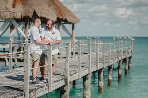 Two Grooms Gay Wedding Riviera Maya