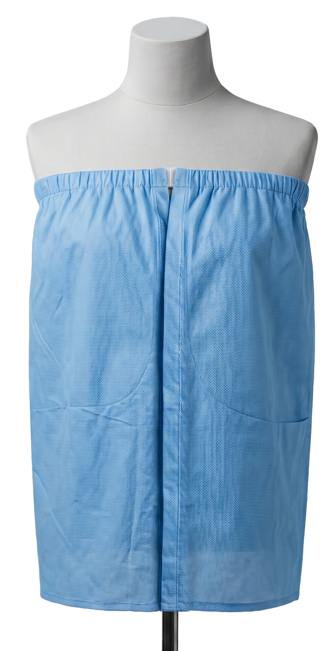 Fully closed image of the Breast Curtain in blue color