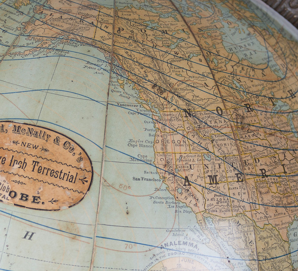 Thumbnail: Rare eastlake base  12" TERRESTRIAL ANTIQUE GLOBE RAND MC NALLY 1891