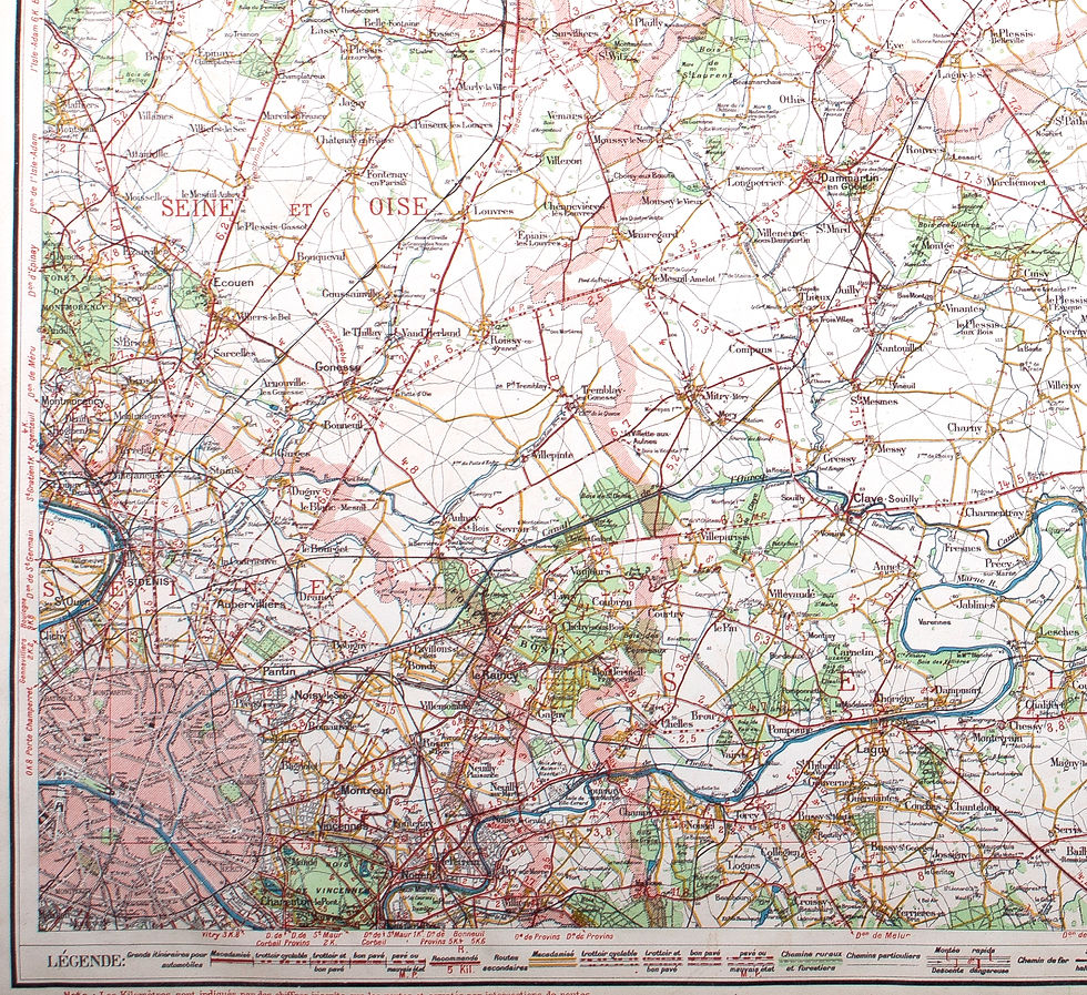 Thumbnail: Environs  de  Paris Bike and car Taride north east  50 miles 1/10000