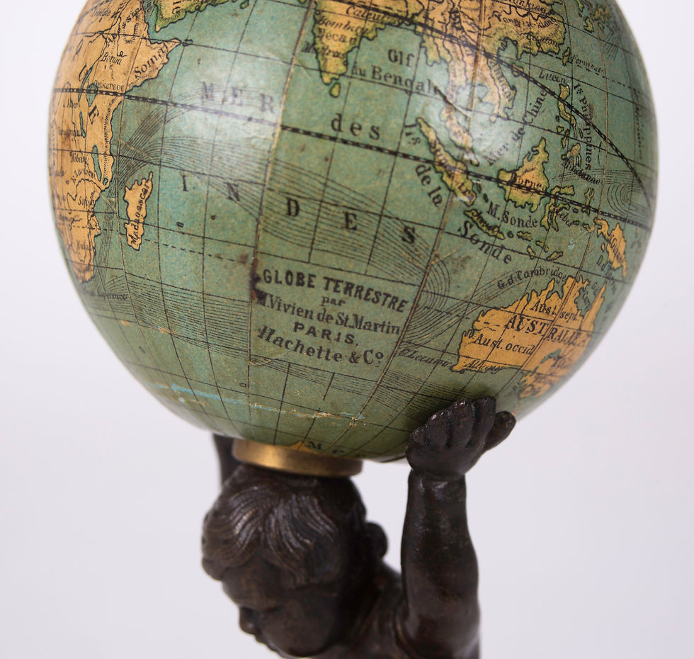 Thumbnail: 1860's 4" Vivien de Saint Martin Angel base   French  terrestrial glob