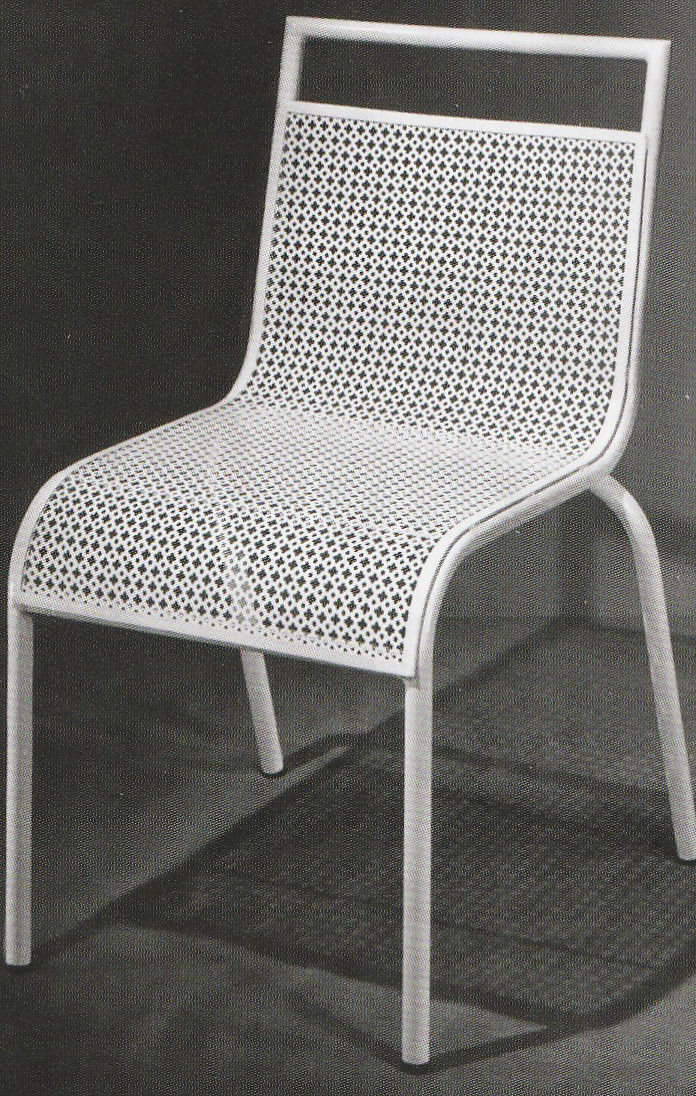 Thumbnail: MATHIEU MATEGOT pair of metal chair rigitulle  french mid century