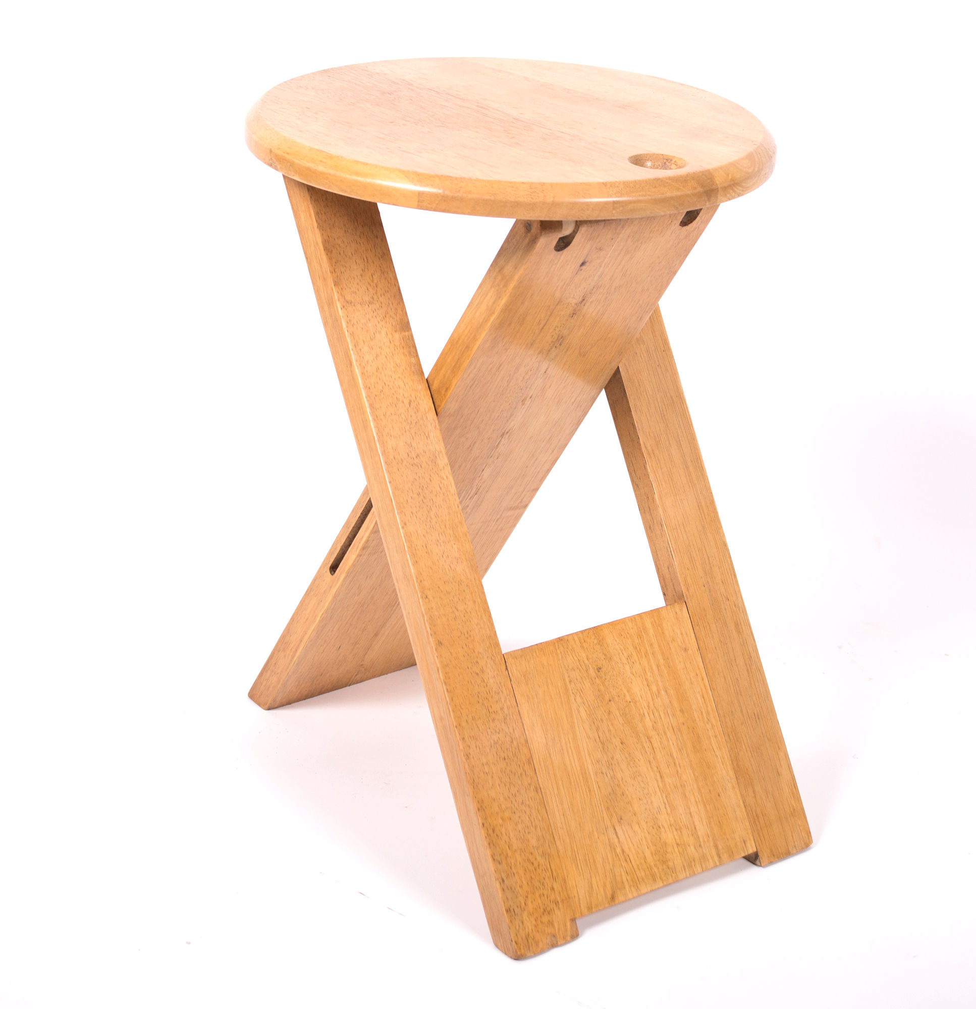 Mid century pine folding stools by Roger Talon