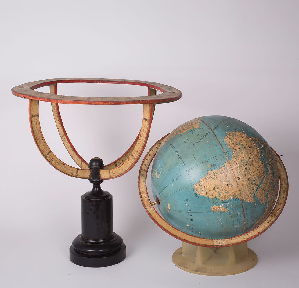 Thumbnail: 1850 LARGE 14" THURY & BELNET FRENCH ANTIQUE TERRESTRIAL GLOBE MAPPEMONDE