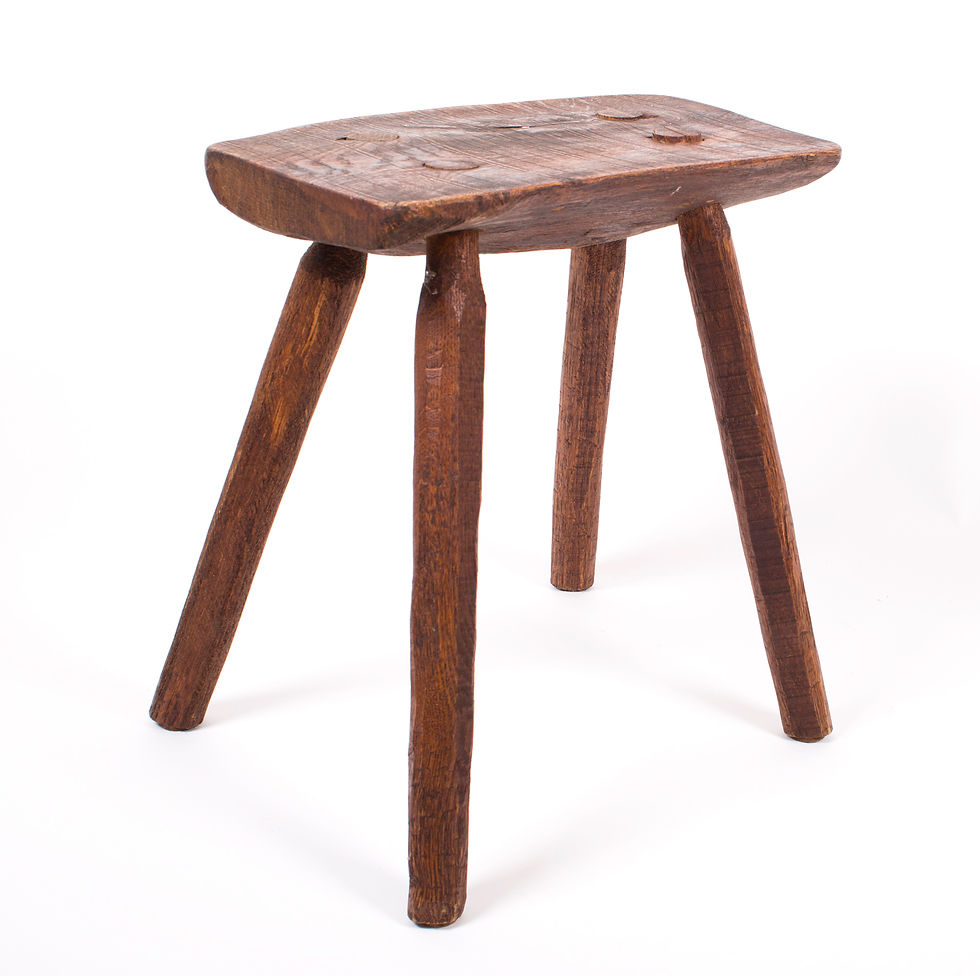 Thumbnail: French Mid century stool   Marolles  rustic alpine 2