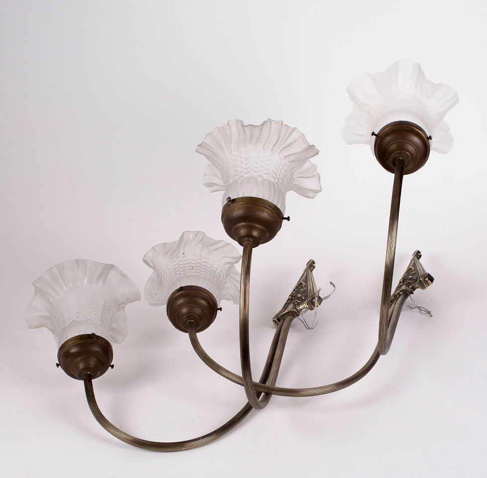 Thumbnail: Pair of FRENCH ART DECO Sconces MOLDED GLASS