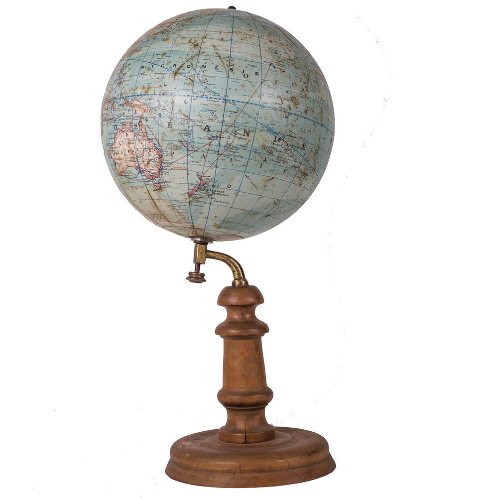 Thumbnail: French  Ikelmer terrestrial globe 11 inches 1880 school globe