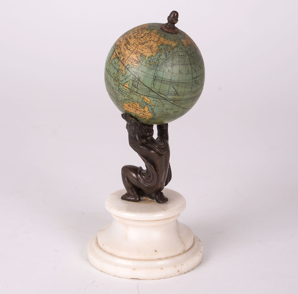 Thumbnail: 1860's 4" Vivien de Saint Martin Angel base   French  terrestrial glob