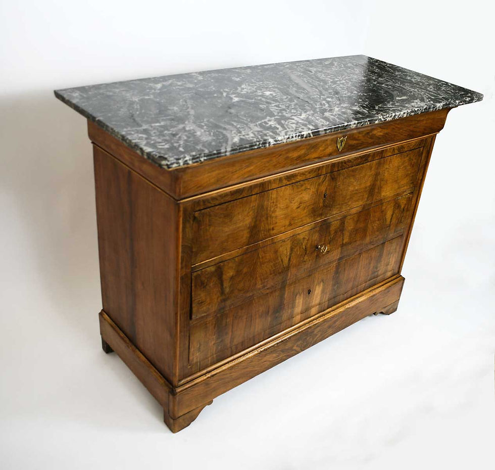 Thumbnail: FRENCH ANTIQUE CHEST OF DRAWERS 1850 LOUIS PHILIPPE Book matched Walnut Veneer