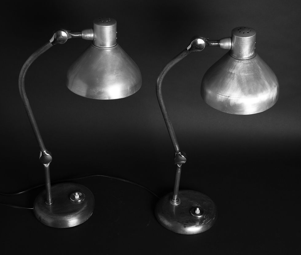 Thumbnail: Pair of FRENCH MODERNIST INDUSTRIAL DESK LAMP JUMO GS1