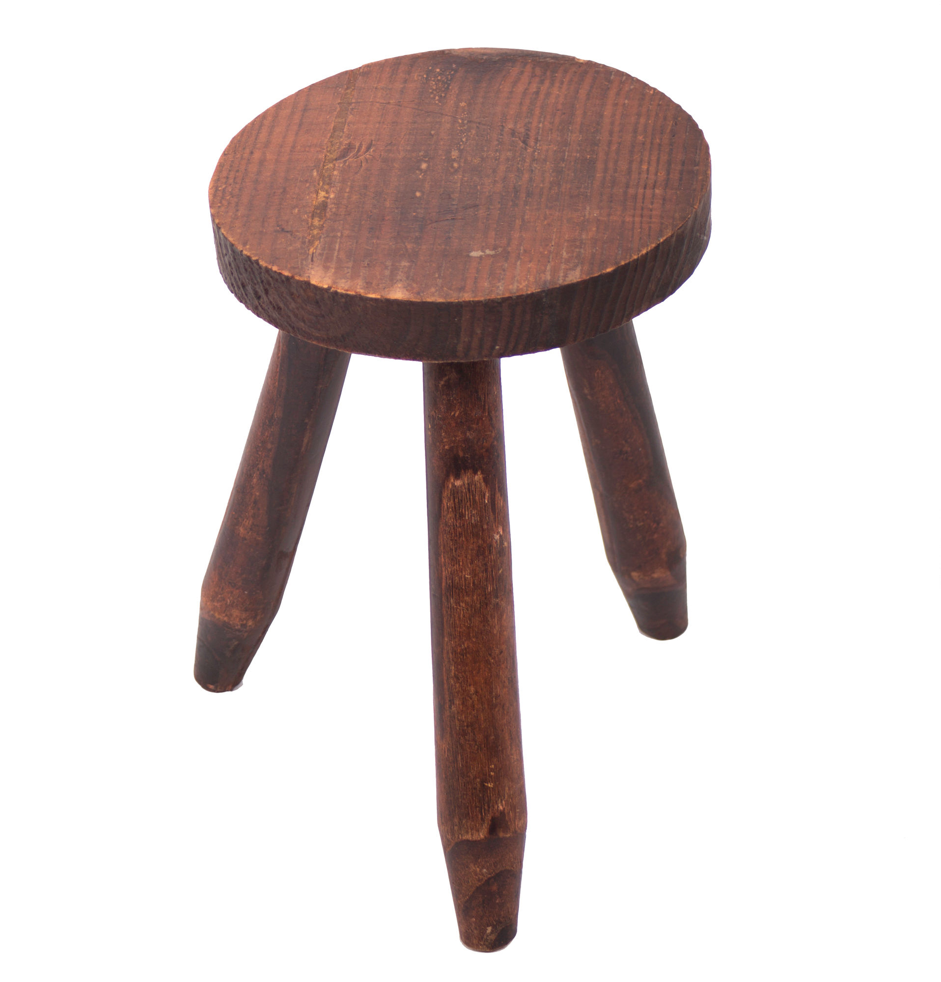 French Mid century stool   manner of  Perriand rustic alpine