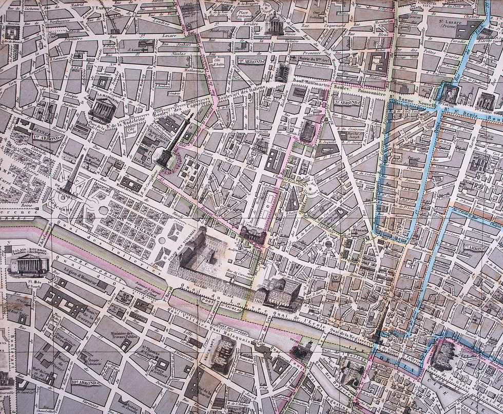Thumbnail: French Paris map Logerot Paris 1843/1847 with fortification