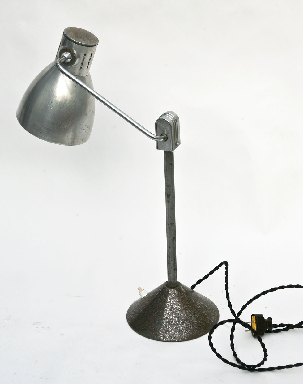 FRENCH MODERNIST DESK LAMP JUMO 800 ART DECO OXIDIZED BASE