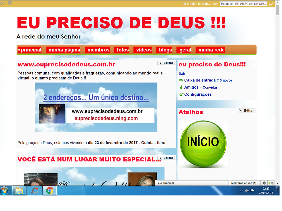 site em fevereiro de 2017. Um mês de sobrevida.