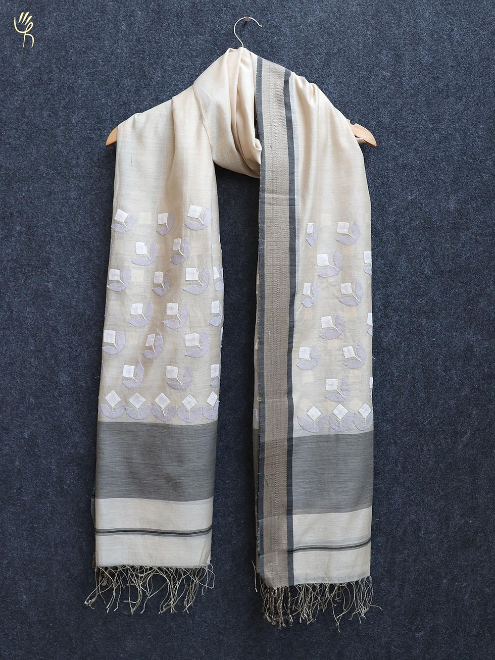 Embroidered Chanderi Dupatta with Tassels