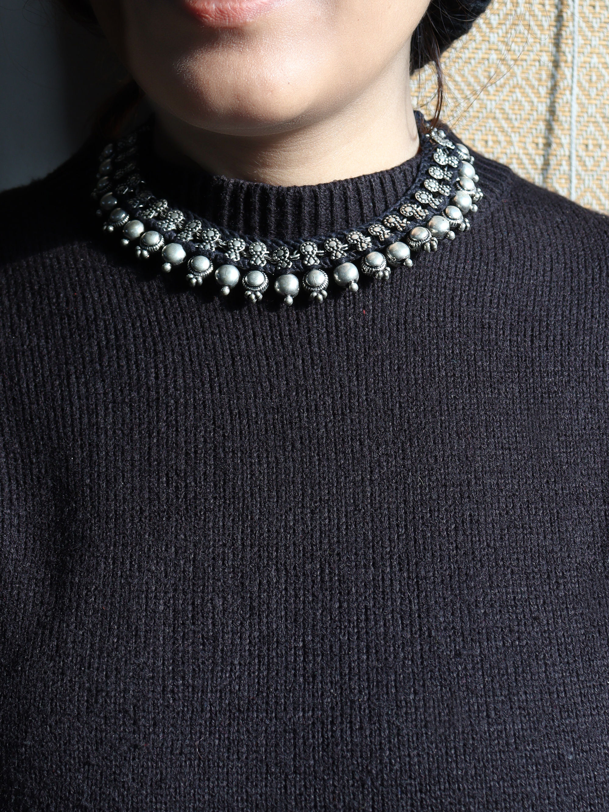 Threaded German Silver Neckless