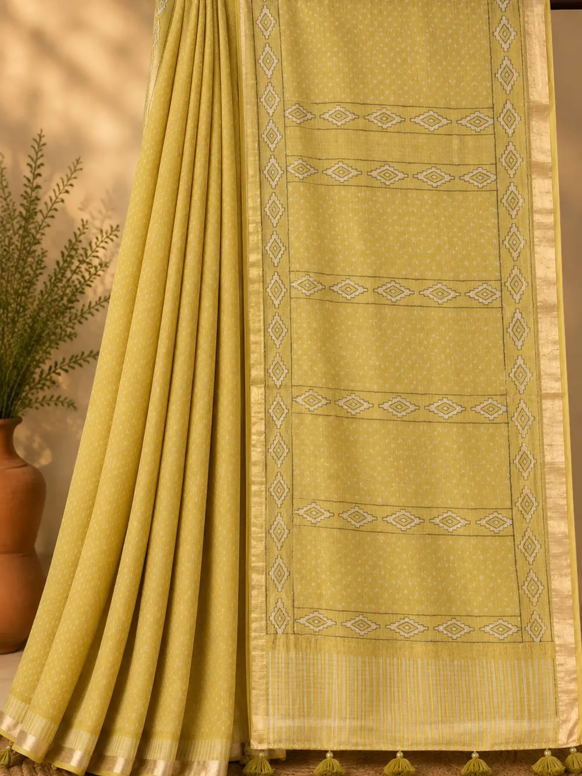 Hand Block Printed Kota Doria Saree