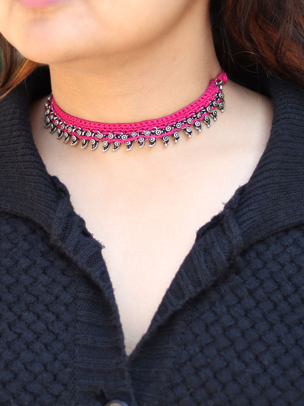 Thumbnail: Threaded German Silver Neckless