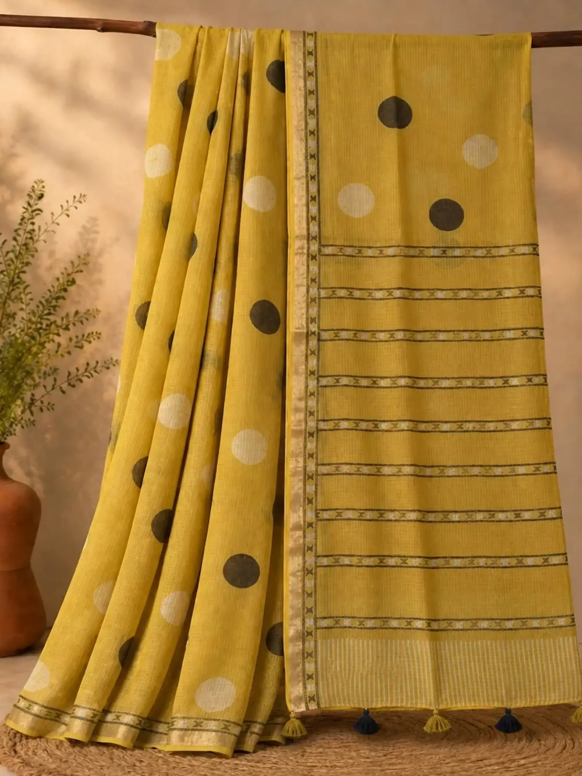 Hand Block Printed Kota Doria Saree