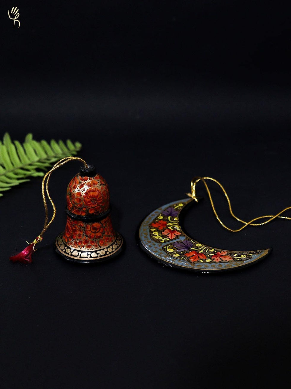 Thumbnail: Papier-Mache Moon And Bell Set