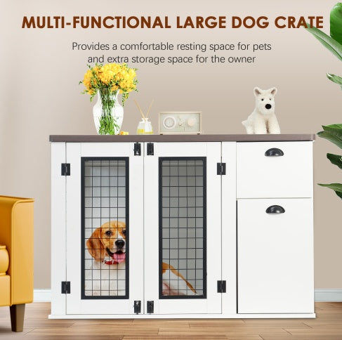 Miniatura: Furniture Style Dog Cage, Wooden Dog Cage, Double Door Dog Cage, Side Cabinet Do