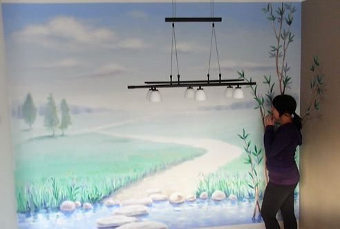 Роспись стены, Голубая даль, Акрил, НП-2009.JPG