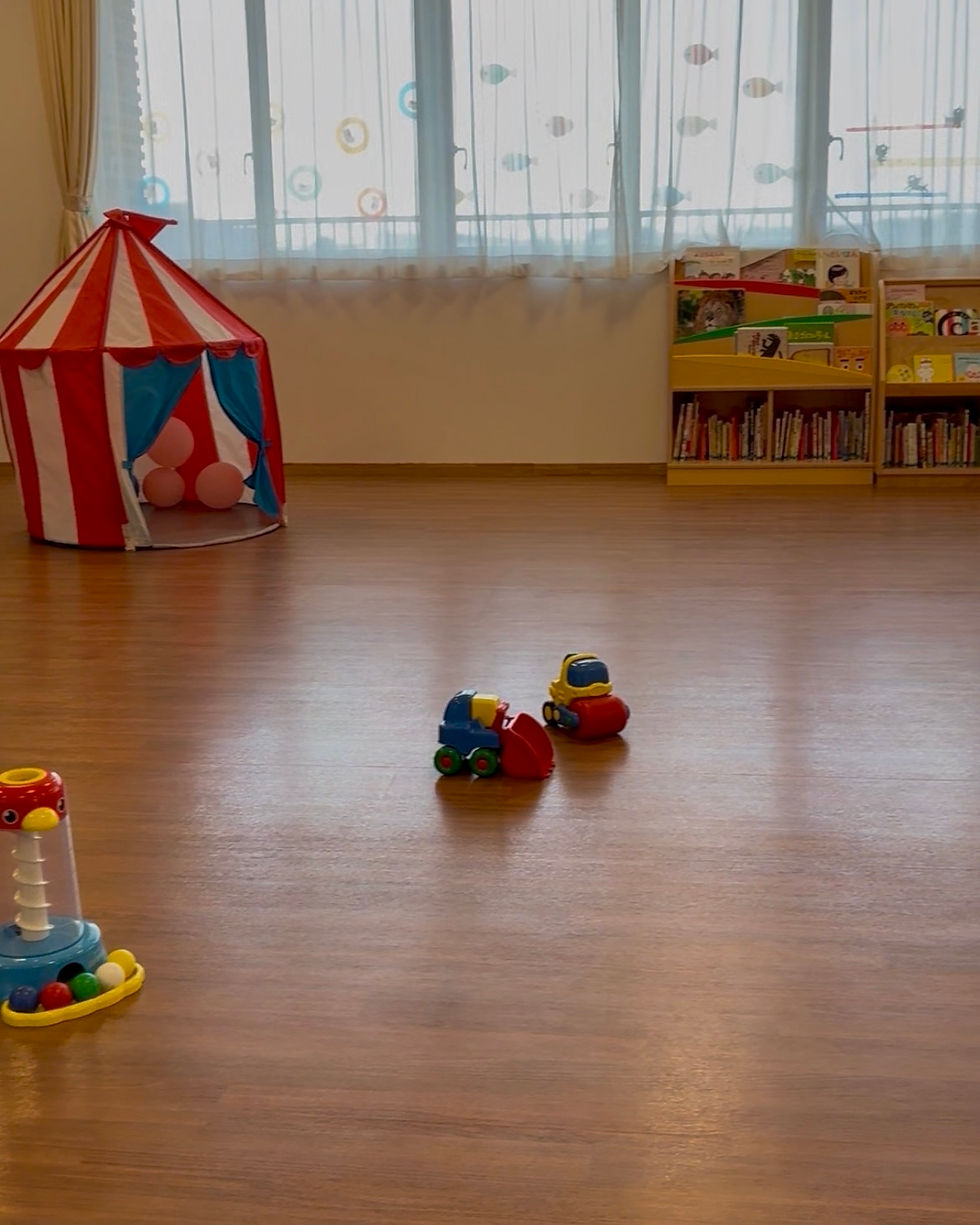 こまめに消毒・片付けされたキッズスペース