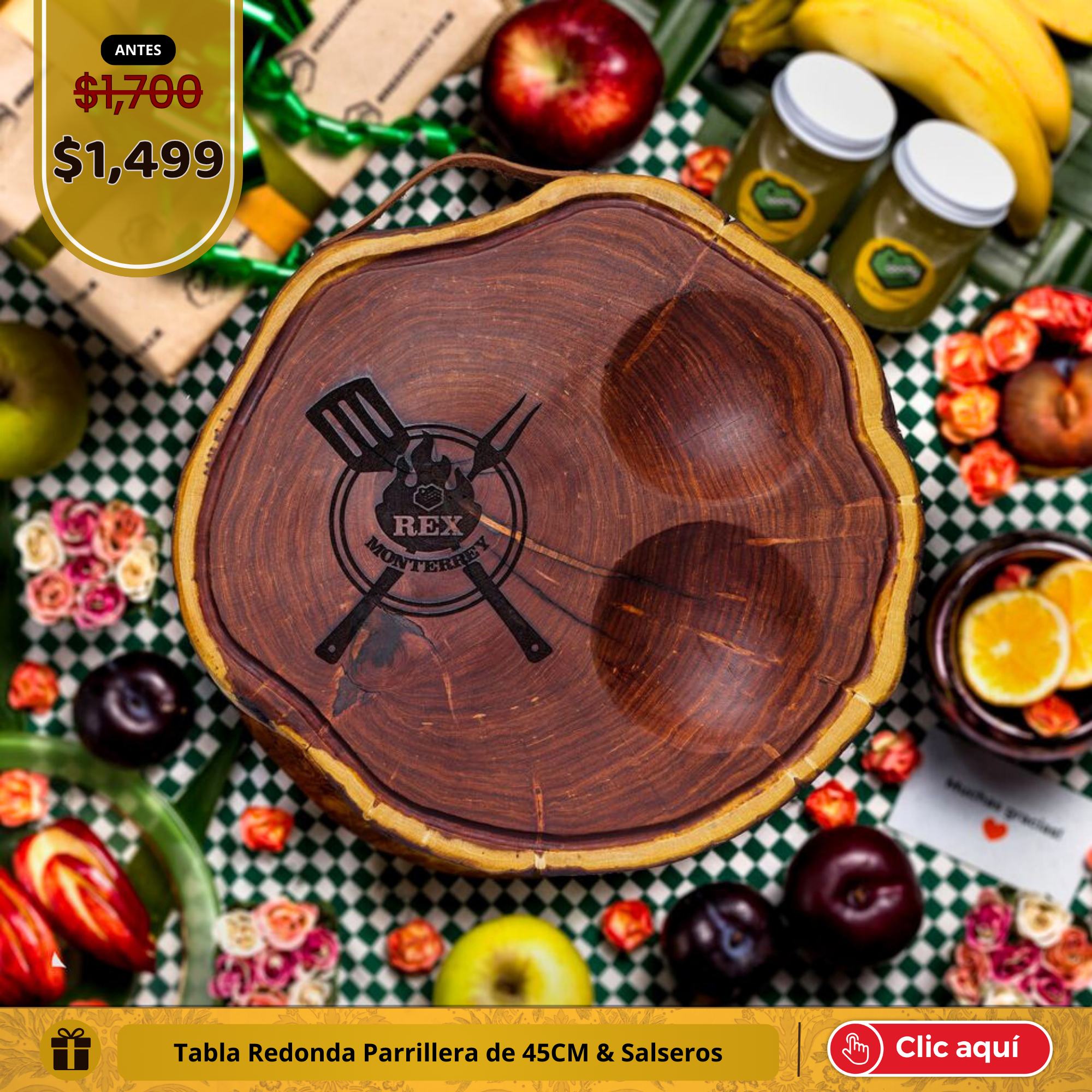 Tabla Parrillera para cortar de Madera