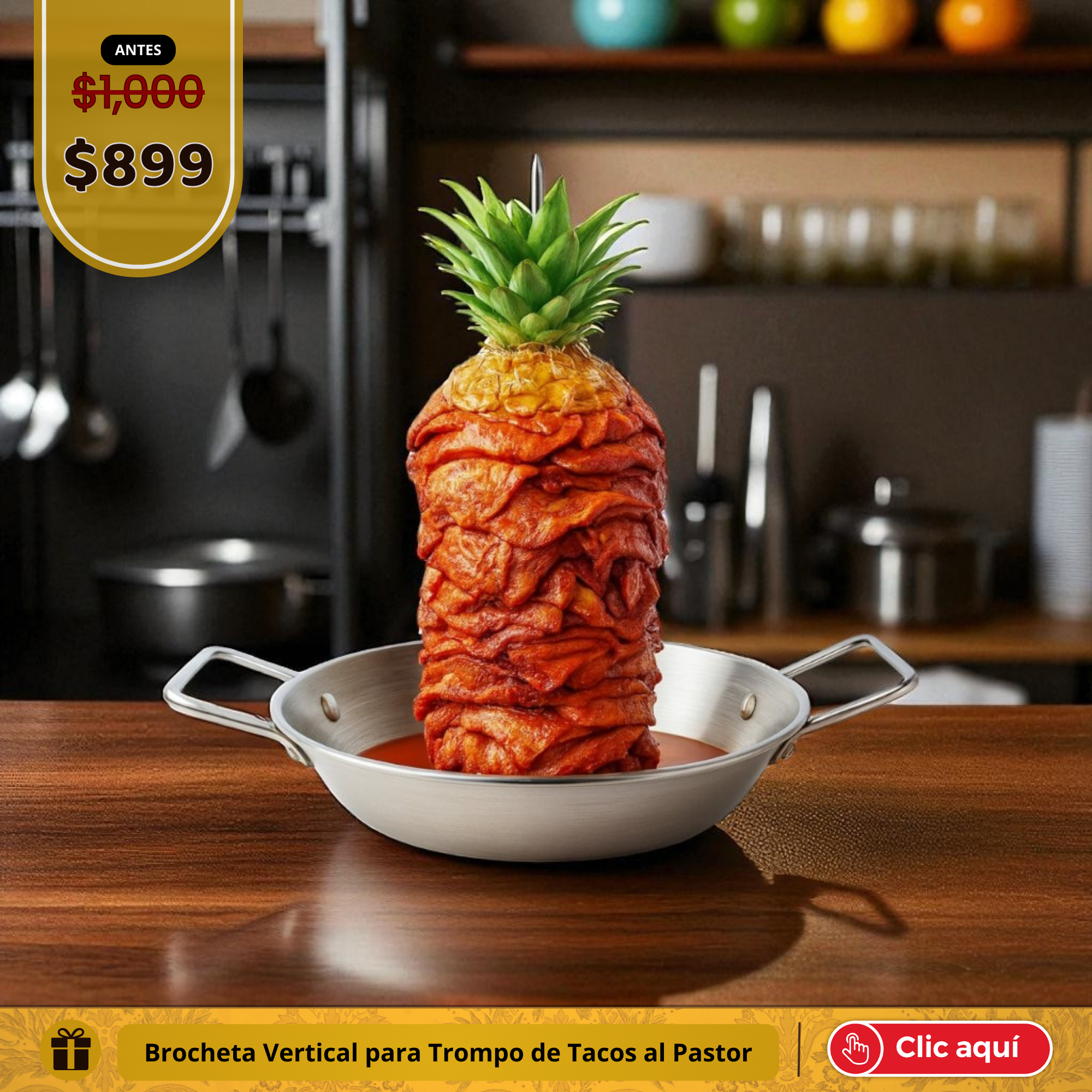 Brocheta Vertical para Trompo de Tacos al Pastor