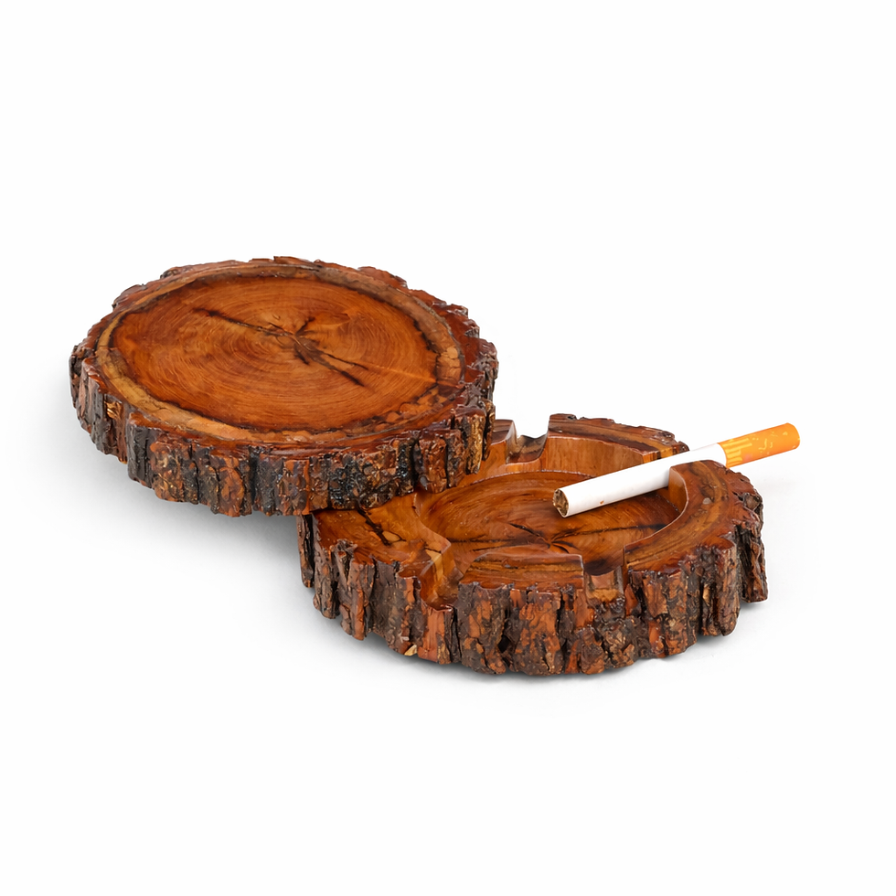 Miniatura: Cenicero artesanal de mezquite ideal para mesa, terraza o barra