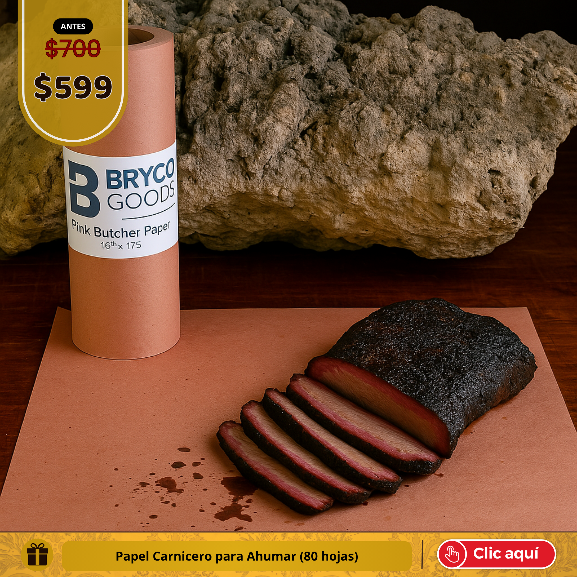 Papel par carnicero para ahumar.