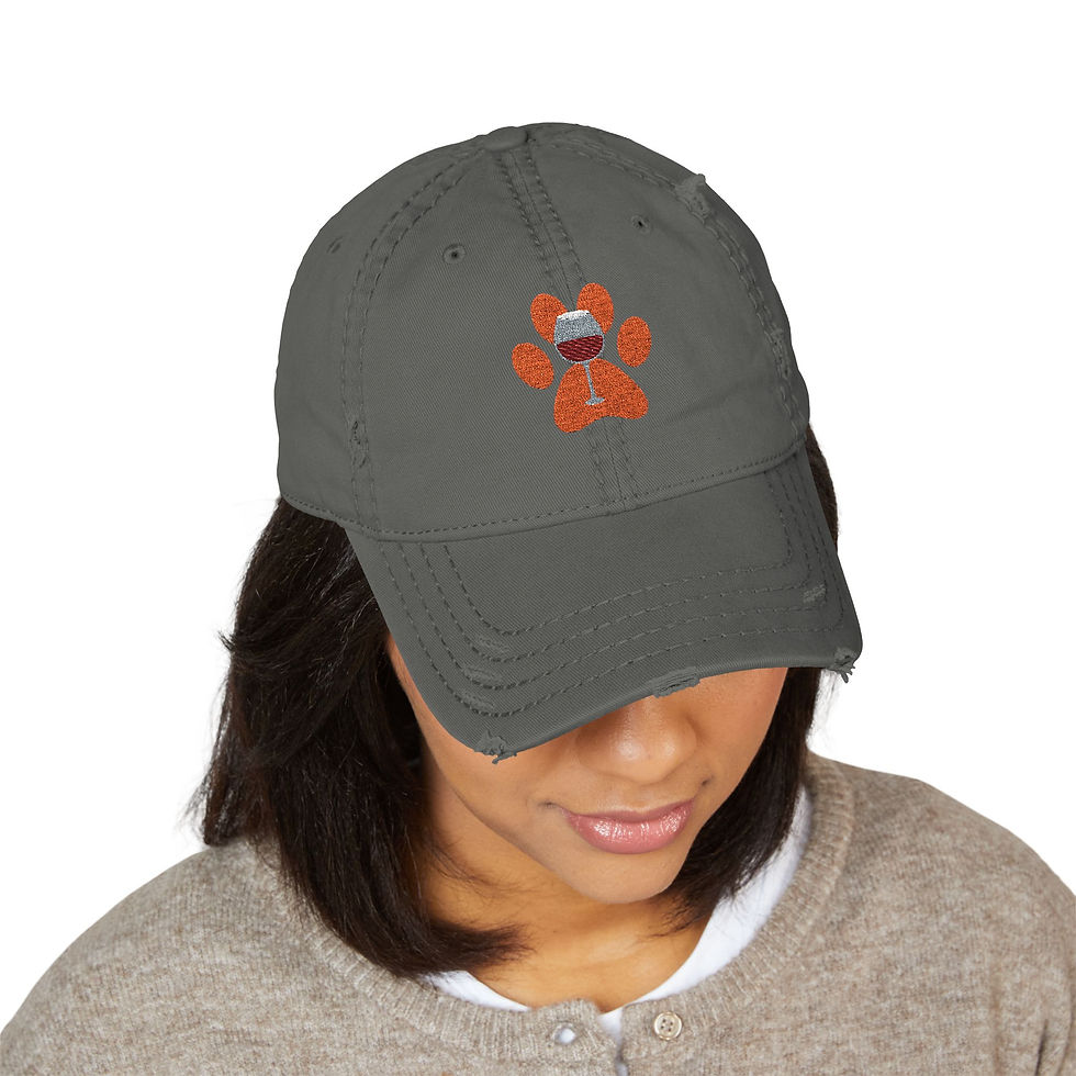 Thumbnail: Embroidered Paw Print /wine Dad Hat 