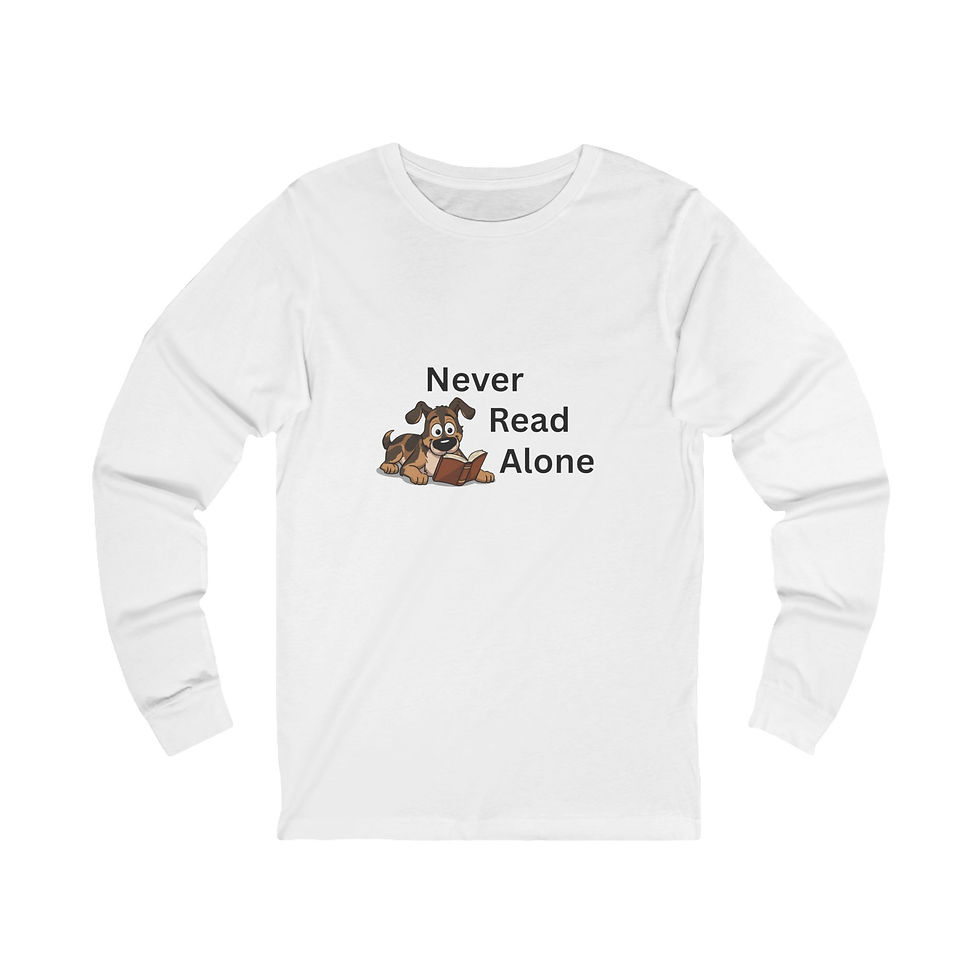 Thumbnail: Dog Reading Long Sleeve Tee - Book Lovers Gift