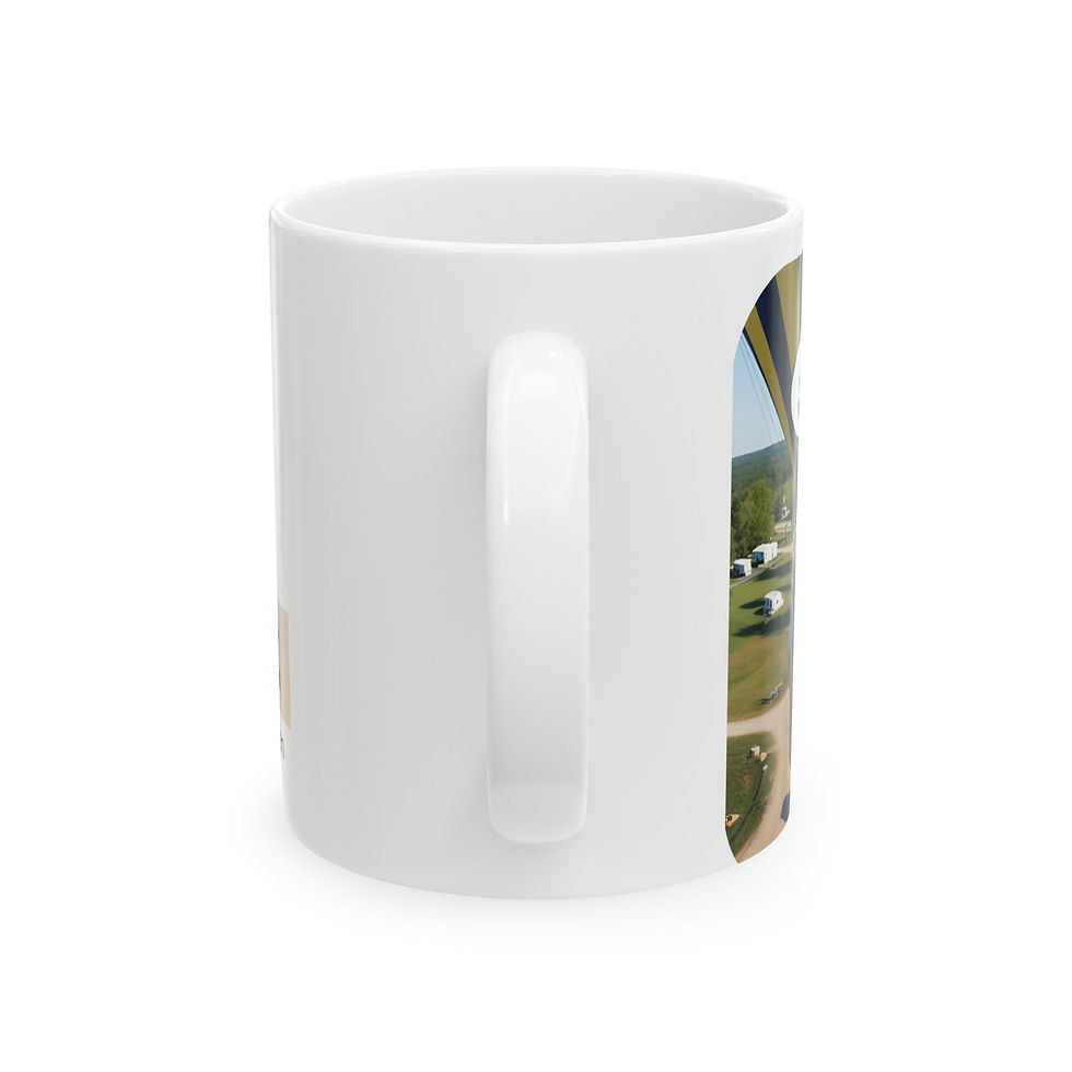 Thumbnail: Doxie Hot Air Balloon Mug- Coffee Lovers, Travelers, Unique, Quirky, Dog Gift