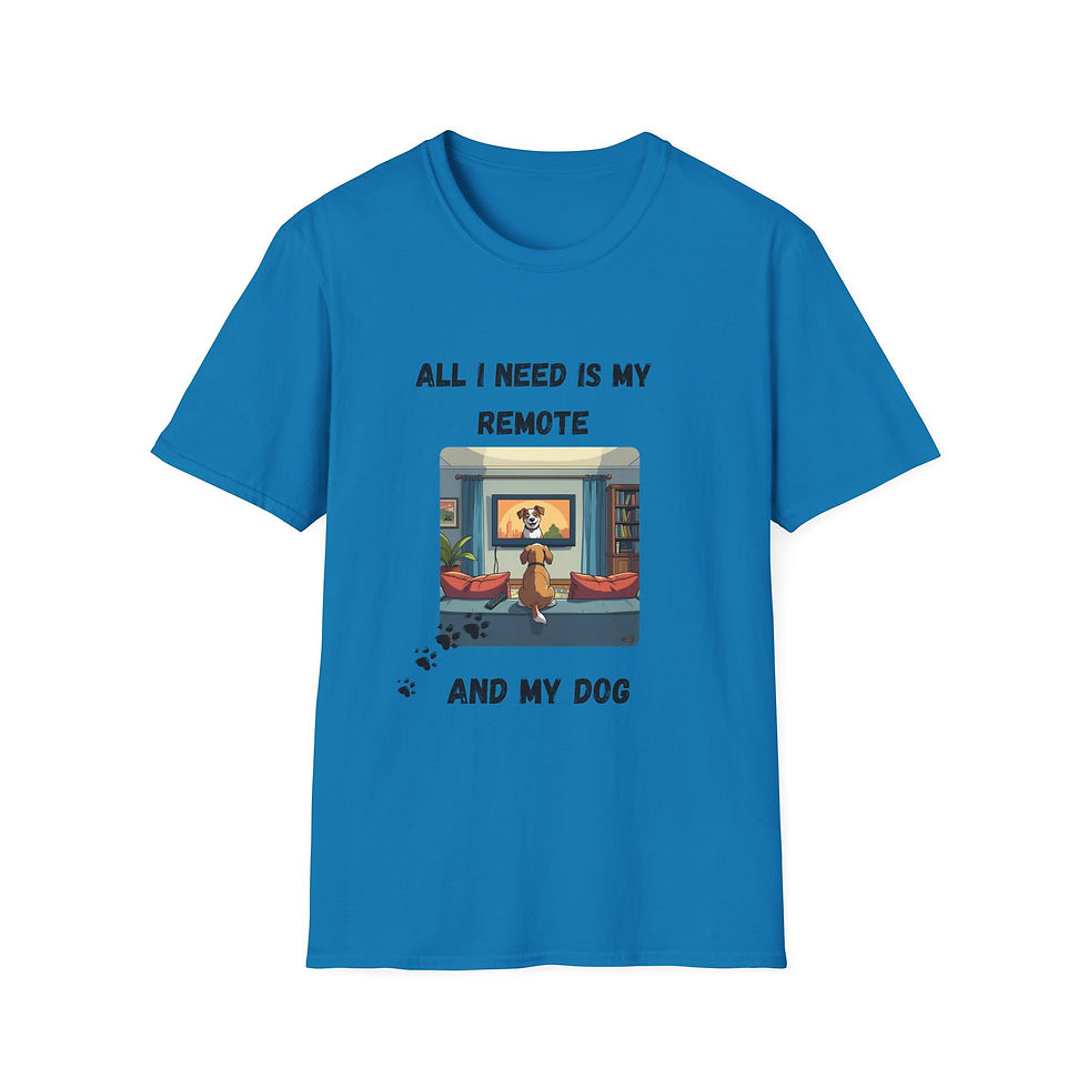 Thumbnail: Dog and Remote Unisex Tee - Pet TV Lovers Gift