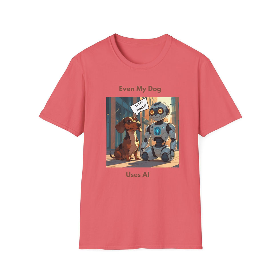 Thumbnail:  "Even My Dog Uses AI" Unisex Tee- Trendy, Techie,  Unique, Fun, Back to School