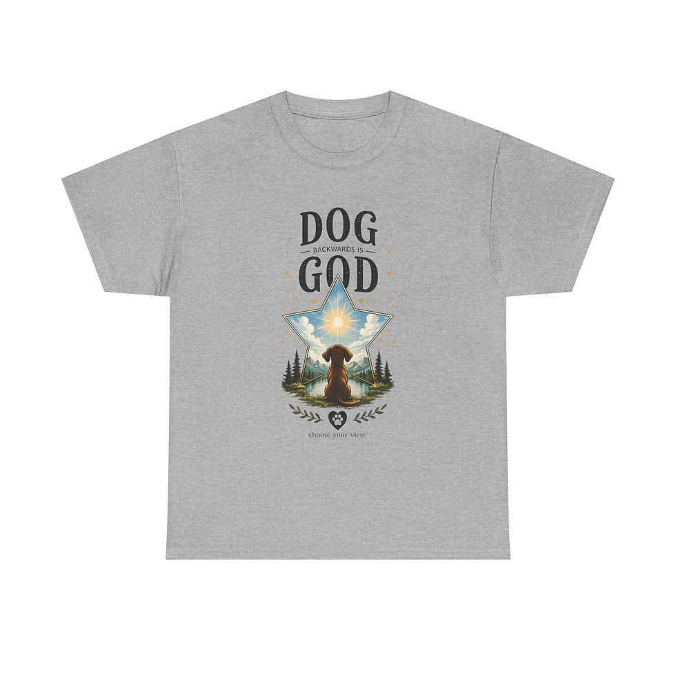 Thumbnail: Dog God illustration Tee | Dog silhouette, starry sky, forest scene